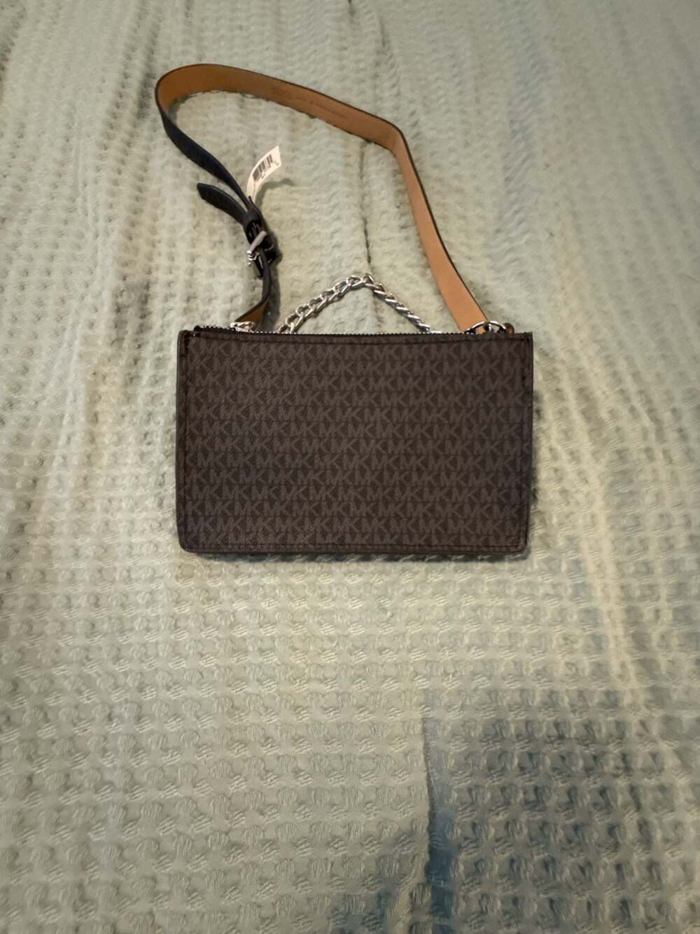 Michael Kors MK Signature Logo Belt Bag with Chain Detail